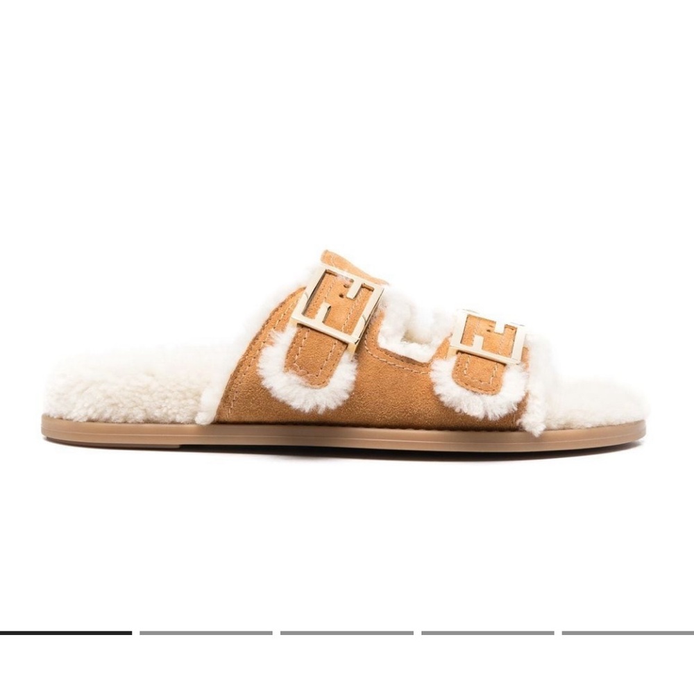 FENDI Genuine Sheerling Slide Sandal l Size 39